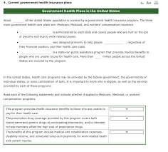 You may not even have to. Solved 4 Current Government Health Insurance Plans Aa Aa E Chegg Com