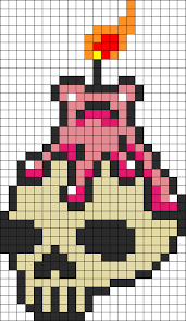 Skull Candle Perler Bead Pattern Bead Sprite Dibujos En Cuadricula