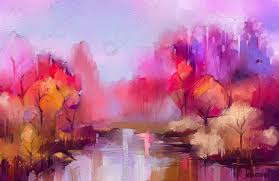 Peinture est proposée à la vente avec les paramètres suivants : Peinture A L Huile Colore Arbres D Automne Image Semi Abstraite Stock Photo Crushpixel