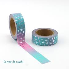 Washi Tape Celeste Cruces En 2020 Washi Unas Azules Degradado