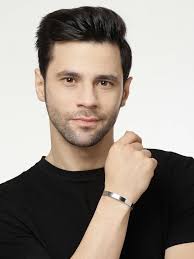 Buy NVR Men Silver Stainless Steel Cuff Bracelet Online at Best Price