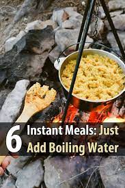 These 6 Instant Meals On The Go Are Delicious And All You Need Is Some Boiling Water Great For Backpacking Lunch At The Instant Recipes Meals Camping Meals