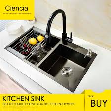 Enjoy all the advantages of an undermount kitchen sink: Free Shipping Ciencia Stainless Steel Black Doubie Undermount Kitchen Sink Set With Pull Out Faucet Not Sticky Oil For Kitchen Kitchen Sinks Aliexpress