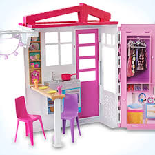 Different dolls are sold with sets of clothes and accessories that fit the career being portrayed. Amazon Com Barbie Doll And Dollhouse Portable 1 Story Playset With Pool Toys Games
