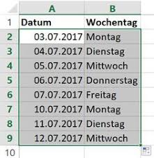 Excel Datumsreihen Erzeugen Die Nur Arbeitstage Enthalten Excel Tipps Erster Arbeitstag Und Datum