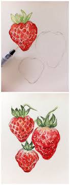Colour Pencil Drawing Tutorial Fruit Illustrations Strawberry Fruits Drawing Pencil Drawing Tutorials Watercolor Paintings