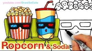 Learn how to draw funny popcorn! Food How To Draw Popcorn Cute Food Drinks Cute Drawing