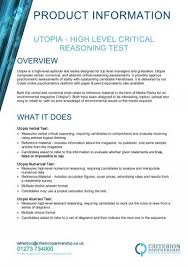 Experts tips to pass numerical tests. Utopia Critical Reasoning Test Product Information Criterion