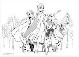 Fise de colorat cu regatul de gheata 2. Plansa De Colorat Cu Frozen 2 02 Planse De Colorat