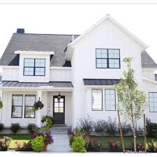 Maybe you would like to learn more about one of these? White House Black Windows Modern Farmhouse Exterior House Designs Exterior House Exterior