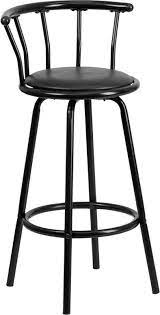 Ideal for a pub table, breakfast set or counter Crown Back Black Metal Barstool With Black Vinyl Swivel Seat Metal Bar Stools Swivel Bar Stools Bar Stools With Backs