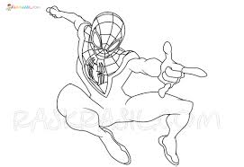 Top spiderman coloring pages for kids: Miles Morales Coloring Pages Free Printable New Spider Man