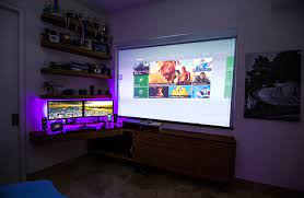 Nature Custom Dual Monitor Setup Projector Video Game Rooms Game Room Decor Game Room