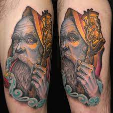 This father and son tattoo underneath the stars is pretty artsy! Ink Master On Twitter Christianation And Danesmithjpg Both Absolutely Killed These Father Time Tattoos Grudgematch