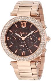 Women Gold Watches Sale Freelook Women S Ha1539 Rg2 Brown Chronograph Dial With Rose Gold Swarovski Bezel Watch Gold Watches Women Gold Swarovski Brown Jewelry
