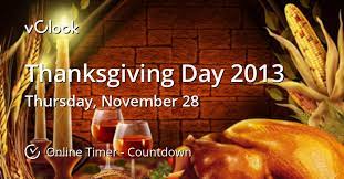 The date of thanksgiving 2013. When Is Thanksgiving Day 2013 Countdown Timer Online Vclock