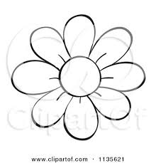 Cartoon Of A Black And White Flower Royalty Free Vector Clipart By Colematt Black And White Cartoon Black And White Pictures Cartoon Flowers