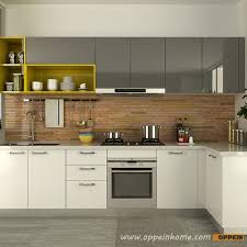gray high gloss acrylic kitchen cabinet