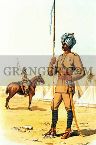 PEOPLE. India Historical depictions A Bengali lance soldier in the… | Granger