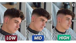 Check out the coolest mid fade hairstyles including hairstyles with.tutorial ¿ como hacer un mid fade / degradado medio en pico y/o uve. Como Hacer Low Fade Mid Fade High Fade Demo En El Mismo Corte Youtube
