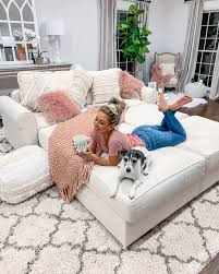 All Cozied Up Ready For Movie Night We Converted Our Lovesac Sectional Into A Cozy Bed Lovesac Sactional Living Rooms Lovesac Luxury Bedroom Inspiration