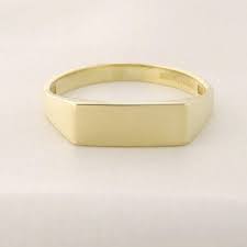 14k Yellow Gold Flat Top Signet Ring For Women For Men Rings Gold Rings Simple Signet Ring Gold Flats