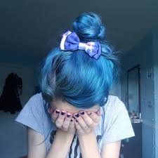 For example, applying blue hair dye on yellow hair. Manic Panic Voodoo Rockabilly Blue Hair Colors Ideas Light Hair Color Hair Color Bright Hair