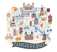 Amsterdam map page was added on april 05, 2008. Illustrated Map Of Amsterdam For Lovely Streets Travel Illustration Nathalie Ouederni Watercolor Illustration Pattern Design
