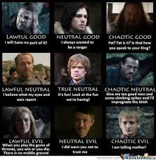 Alignment Chart Chaotic Neutral Dnd Funny Game Of Thrones