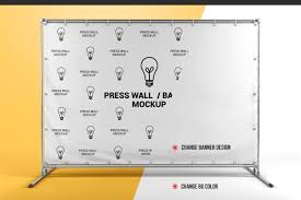 30 Press Wall Banner Mockup Free
