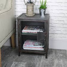 Better homes & gardens 66 modern farmhouse bookcase storage cabinet, rustic gray finish: Rustic Metal Industrial Bedside Storage Cabinet Drawer Shelf Vintage Bedroom Schranke Wandschranke