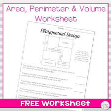 volume area perimeter worksheet free by the math spot tpt