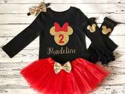 Black And Gold Birthday Party Outfits Red Gold And Black Personalized Minnie Mouse 2nd Birthday Etsy Minnie Mouse Birthday Outfit Minnie Mouse Outfits Birthday Party Outfits