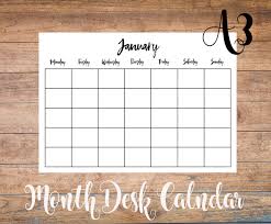 Perpetual A3 Monthly Calendar Printable Undated Desk Pad Planner Monthly Calendar Printable Calendar Printables Wall Planner