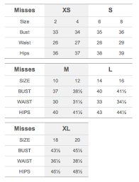 my size charts talbots size chart