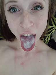 Cum on tongue