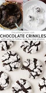 Easy To Make Chocolate Crinkles Follow The Step By Step Photos To Make Soft Chewy Very Chocolat Chocolate Crinkles Recipe Chocolate Crinkles Crinkles Recipe