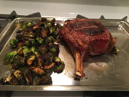 Homemade Grilled Prime Cowboy Ribeye And Bsprouts Homemade Grill Cowboy Ribeye Ribeye