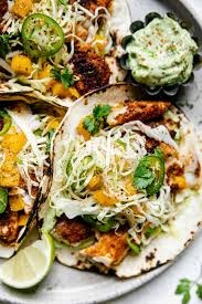 2) stir in sour cream and white wine vinegar and season well with salt and pepper. Grilled Cod Fish Tacos Mango Ginger Slaw Avocado Crema Pwwb