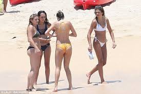 Sylvester Stallone S Bikini Clad Daughters On Beach In Mexico Daily Mail Online