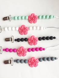 Baby Silicone Pacifier Clip Flower Silicone Teether Clip Etsy Pacifier Clip Silicone Beads Beaded Pacifier Holder