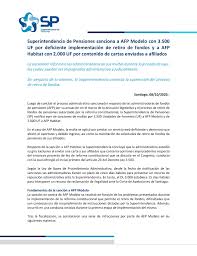 La superintendencia de pensiones instruyó esta mañana a afp modelo por solicitar una foto del carnet de identidad, en el formulario para solicitar el retiro de hasta el 10% de los fondos previsionales. Comunicado Sp Sanciones A Afp Por Retiro 08 10 2020 Pdf Docdroid
