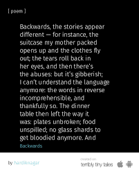 Read This Poem Called Backwards By Hardiknagar Here Poems Words Stories