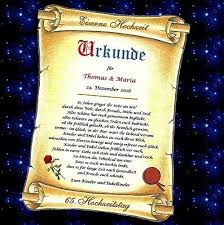 Ich wünsche dir zum 65. Eiserne Hochzeit Urkunde Geschenk Zum 65 Hochzeitstag 65 Jahre Personlich Karte Ebay