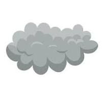 A simple cartoon illustration of a dark cloud with rain and ...