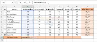 Cara Menghitung Nilai Rata Rata Di Microsoft Excel Dengan Cepat