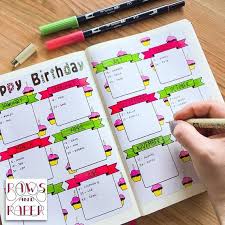 Birthday Planner Printable Bundle Birthday Calendar Birthday Etsy Birthday Bullet Journal Planner Bullet Journal Bullet Journal Writing