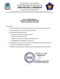 Informasi ppdb smp negeri 1 karanggede tp. Penilaian Akhir Tahun Pat 2020 Smp Negeri 1 Manado