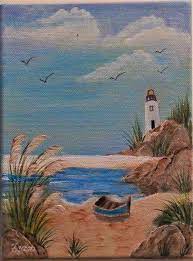 Beach impressions/12 a modern seascape with peaceful tones of gray and turquoise water, done with both brush and palette knife. Beach Scene Painting By Fram Cama