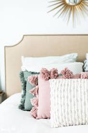 Home Decor Minimalist Green Throw Pillow With Fringe And Mauve Throw Pillow With Tassels In 2020 Throw Pillows Bedroom Green Throw Pillows Pillows